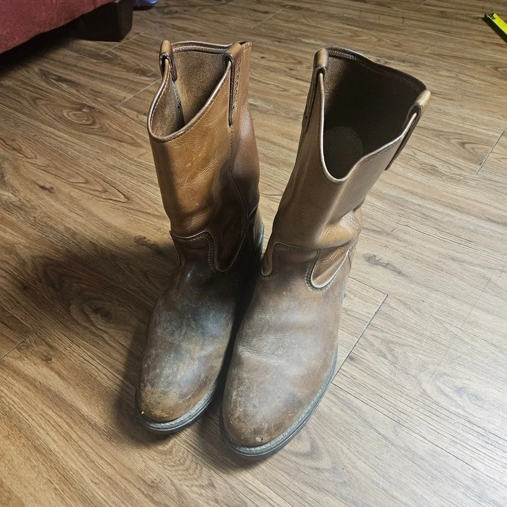 Red Wing Pecos 2231 Brown Leather Steel Toe Work Boots Mens 12 B Vibram Sole USA
